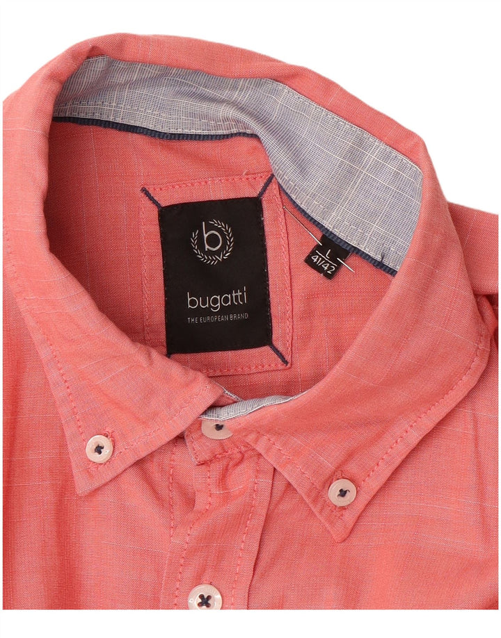 Camicia a maniche corte da uomo Bugatti taglia 41/42 grande rosa