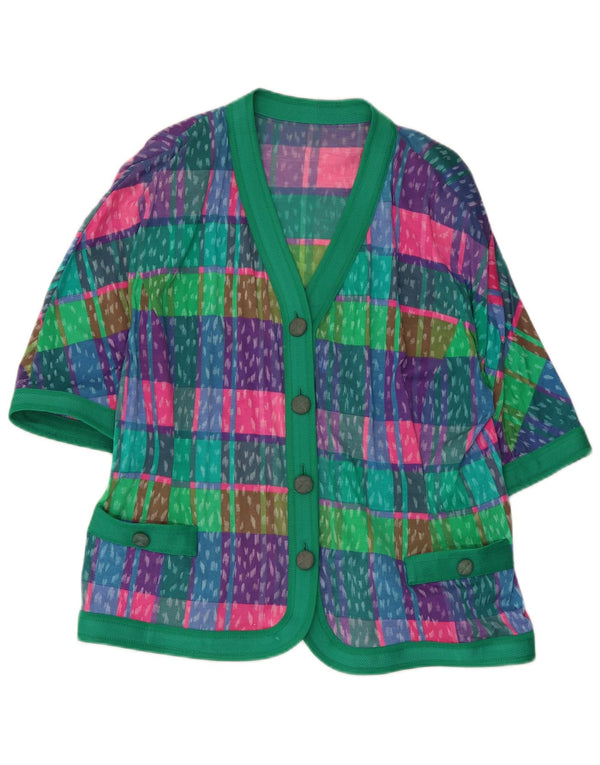 Giacca blazer da donna a 4 bottoni Liola UK 16 grande quadretto multicolore