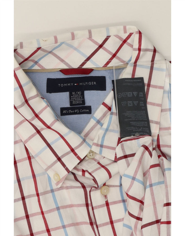 TOMMY HILFIGER Mens Shirt XL White Check Cotton Vintage Tommy Hilfiger and Second-Hand Tommy Hilfiger from Messina Hembry 