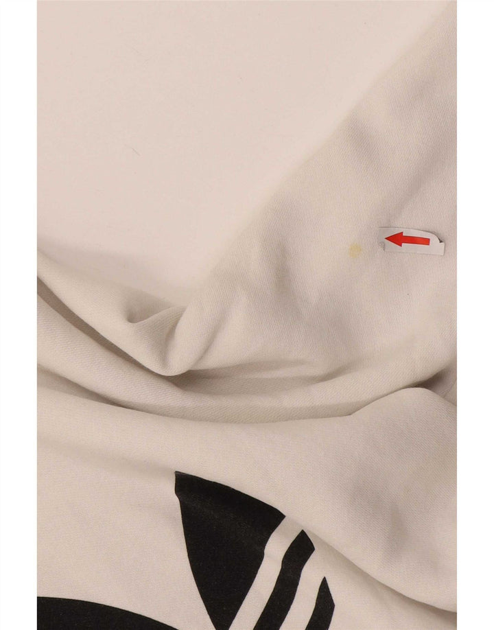 Felpa con grafica Adidas da uomo, piccola, in cotone bianco