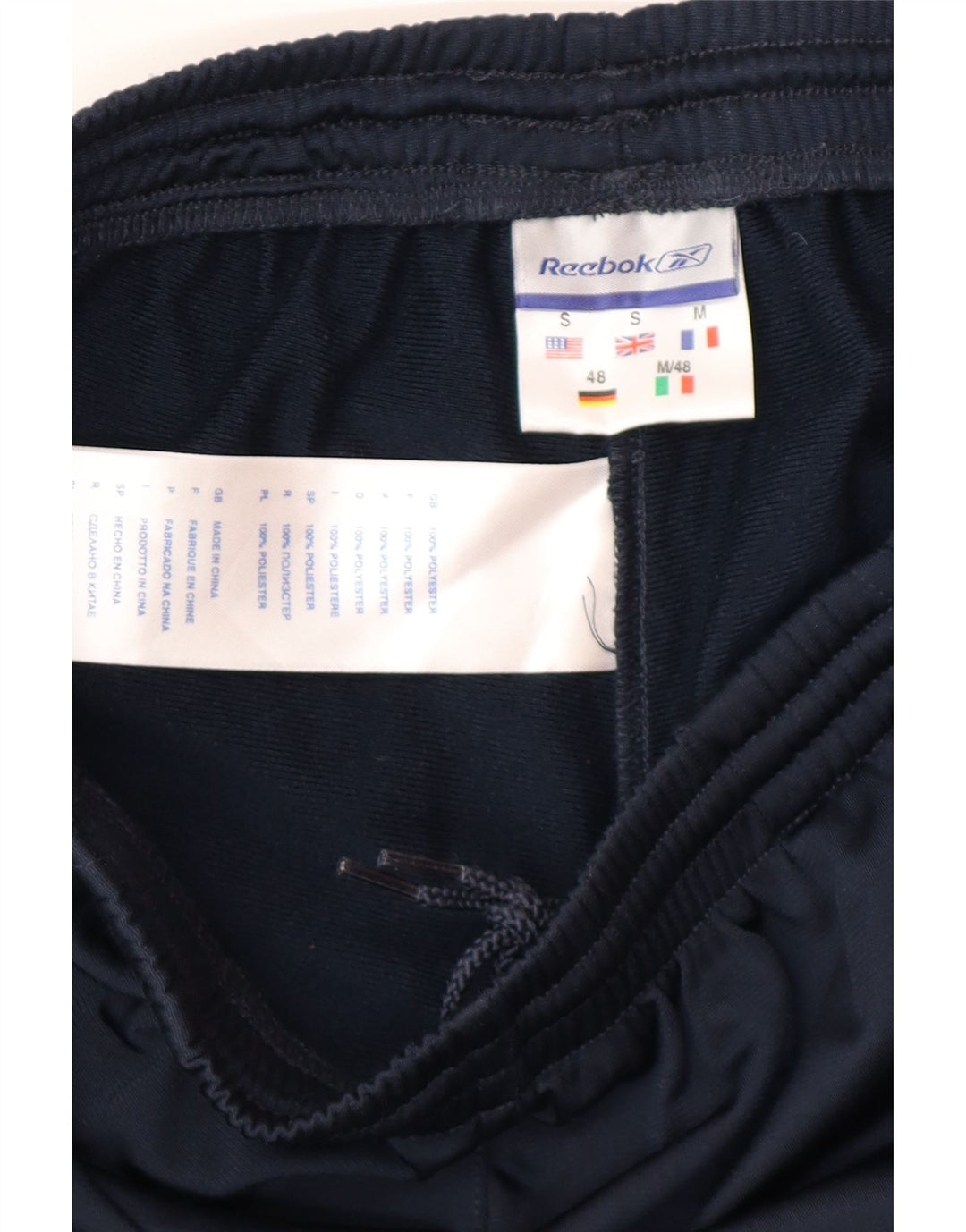Pantaloni da tuta da uomo Reebok Small in poliestere color block blu navy