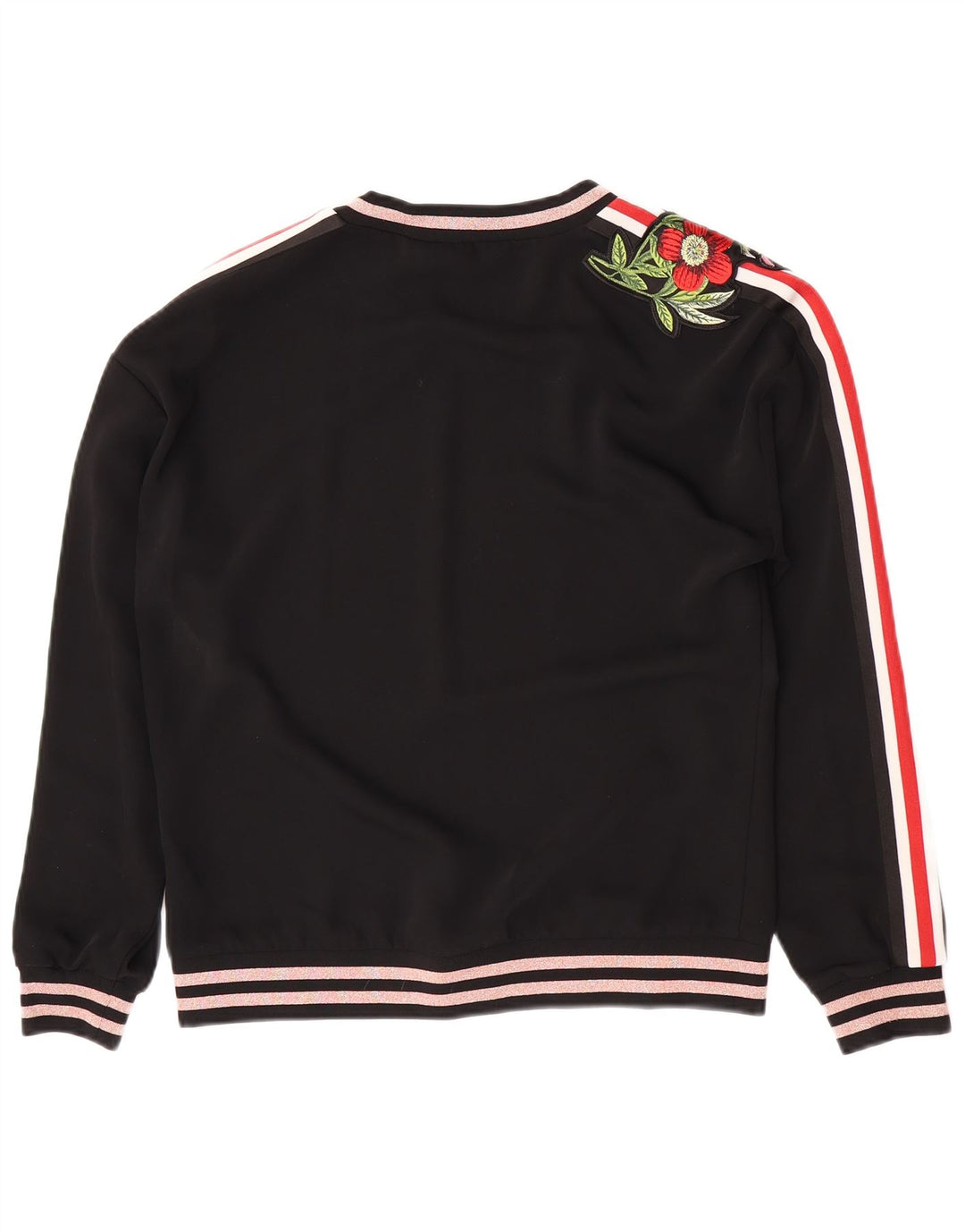 Ted Baker Felpa con grafica da donna Maglione UK 14 Medium Nero Floreale