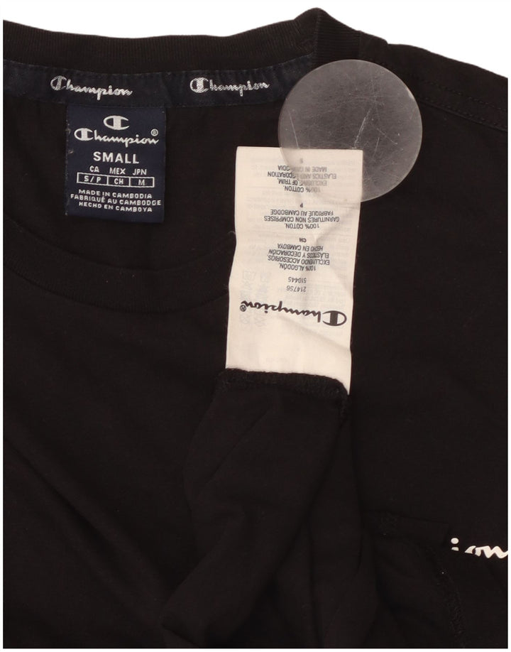 CHAMPION Top da uomo a manica lunga piccolo in cotone nero