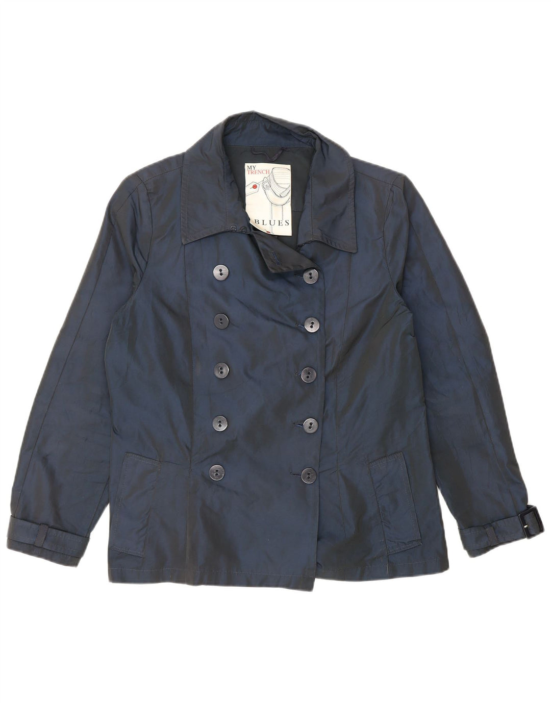 i Blues Cappotto da marinaio corto doppiopetto da donna UK 12 Blu navy medio
