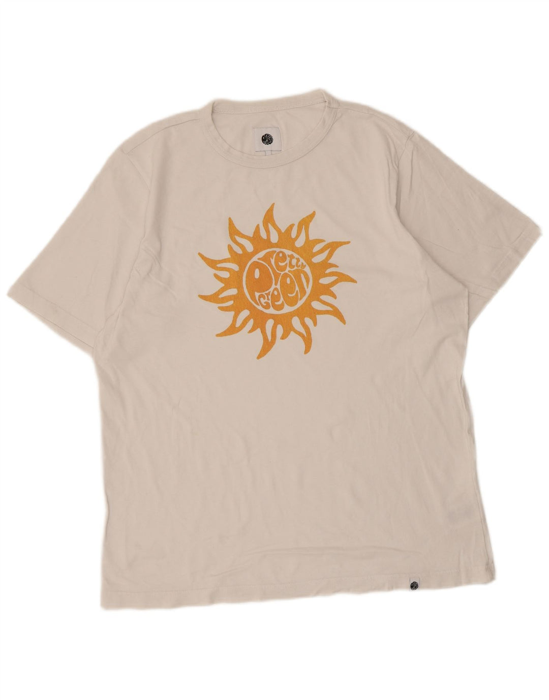 T-shirt grafica da uomo Pretty Green Top grande in cotone bianco