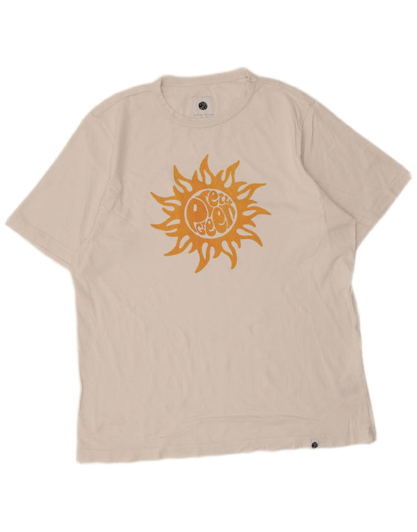 T-shirt grafica da uomo Pretty Green Top grande in cotone bianco