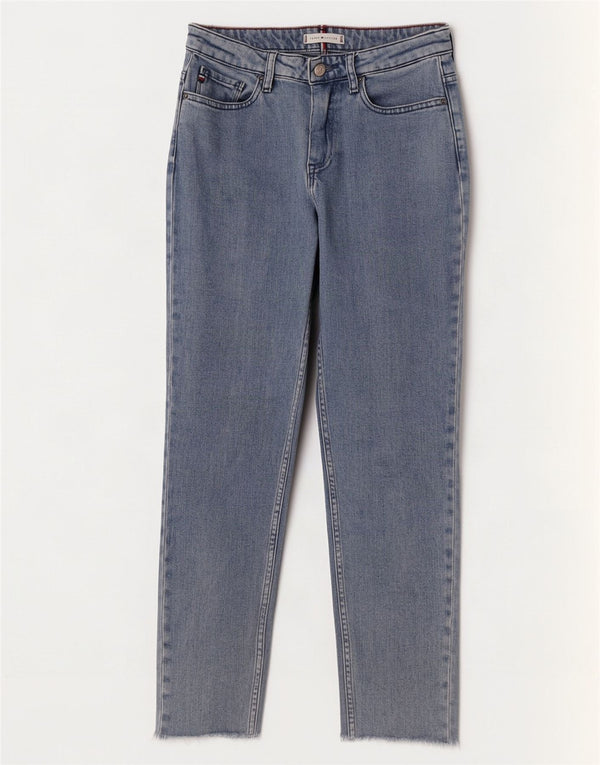 Tommy Hilfiger Donna Gramercy Crop Tapered Jeans W27 L25 Cotone Blu