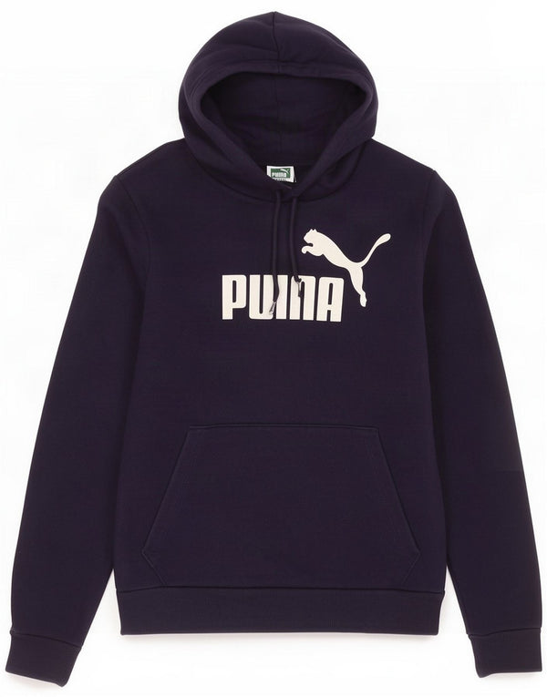 Puma Felpa con cappuccio grafica da donna UK 10 Small Blu navy Cotone