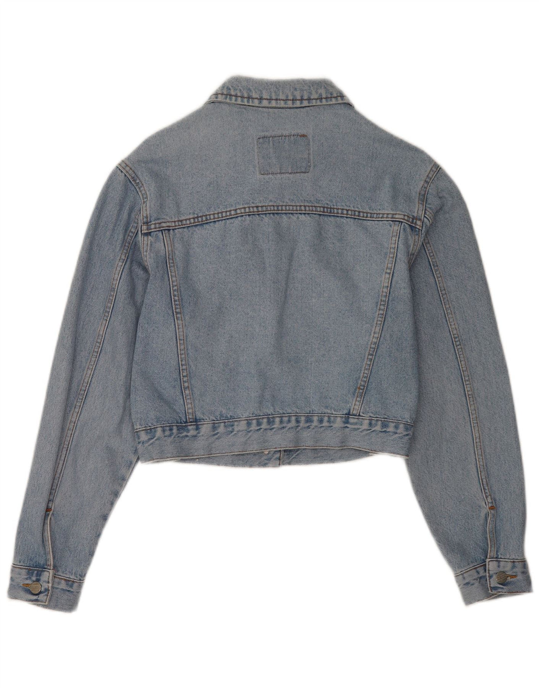 Giacca in denim vintage da donna corta UK 14 cotone blu medio