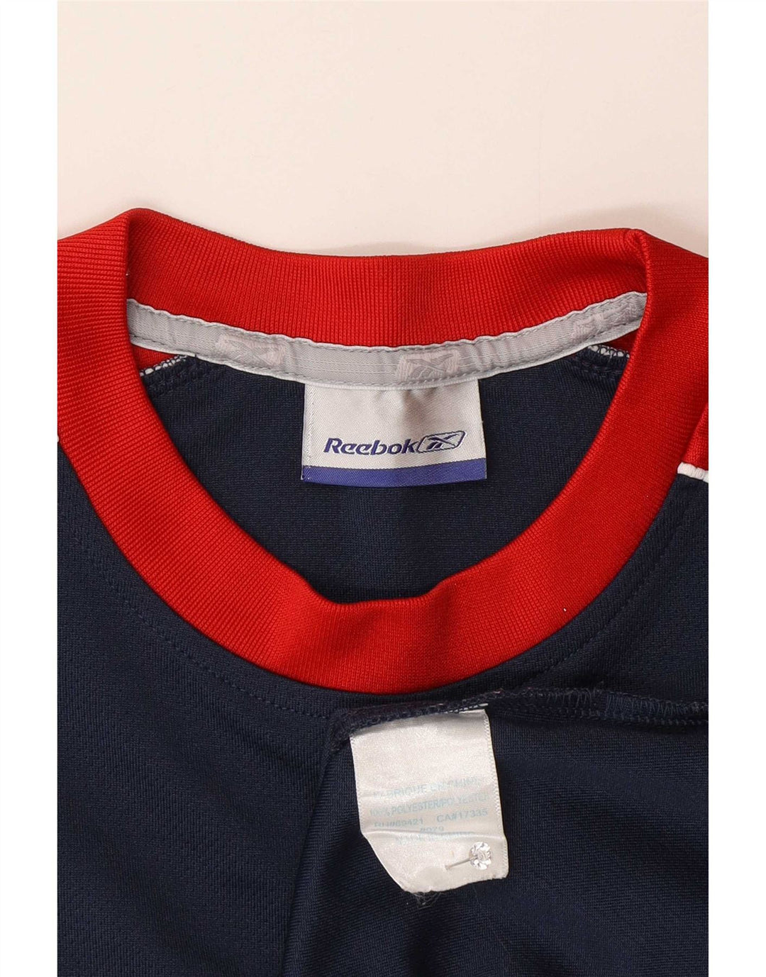 T-shirt Reebok da uomo Top Small blu navy in poliestere color block