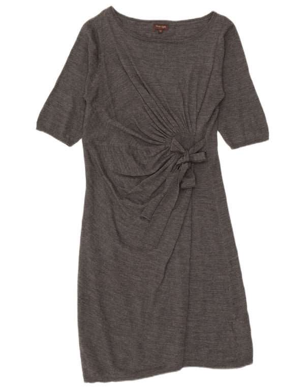 Abito maglione da donna a maniche corte con allacciatura frontale Phase Eight UK 12 Grigio medio
