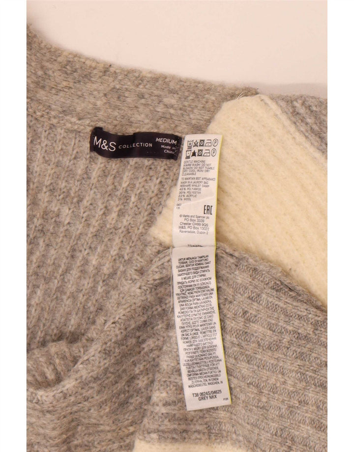 Maglione cardigan lungo da donna Marks & Spencer UK 14 Grigio medio