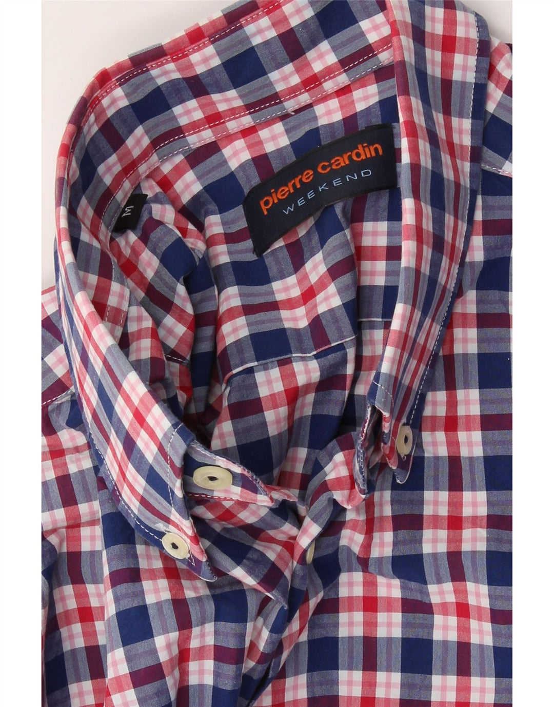 PIERRE CARDIN Mens Weekend Shirt Medium Navy Blue Check Vintage Pierre Cardin and Second-Hand Pierre Cardin from Messina Hembry 