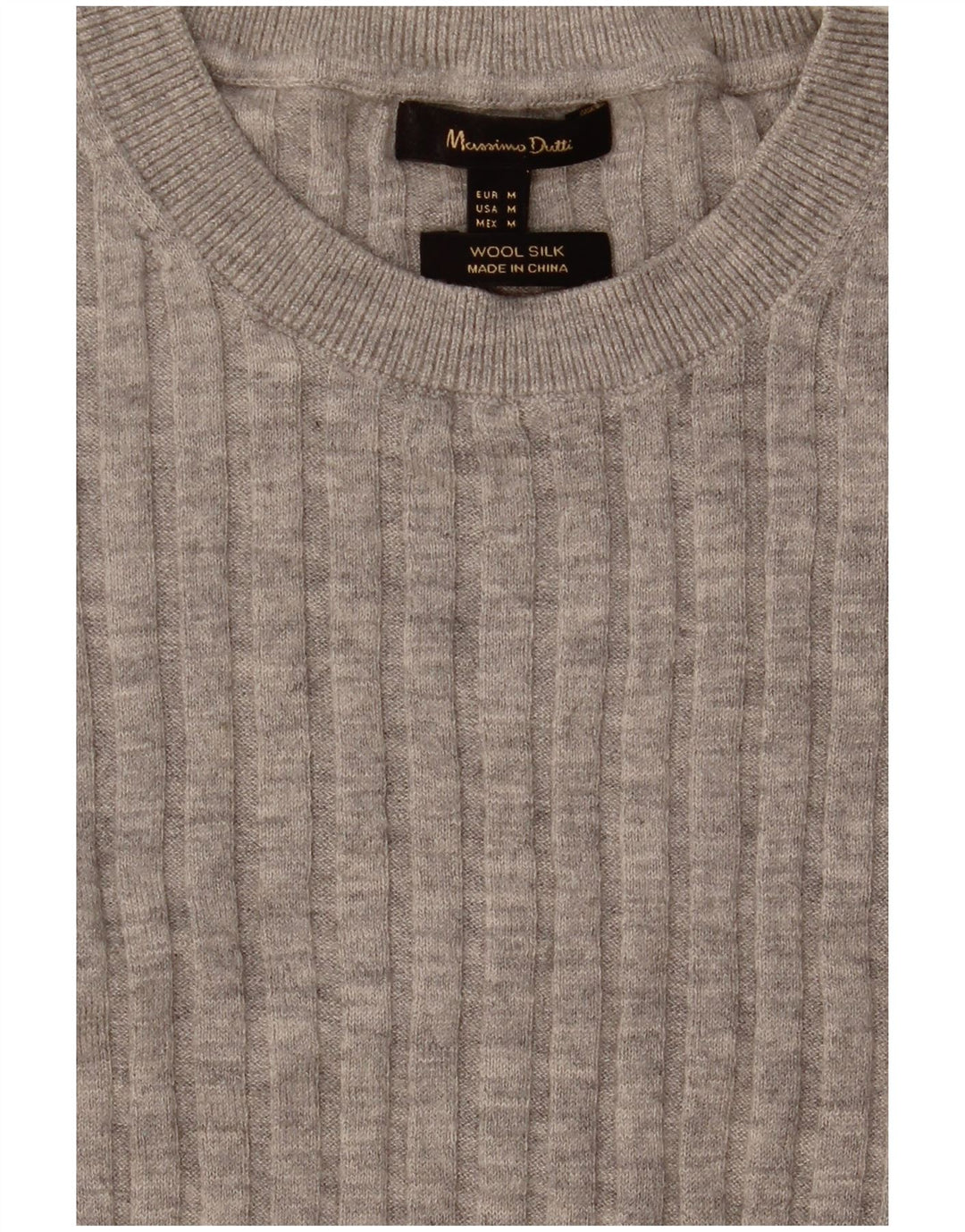 Maglione maglione girocollo da donna Massimo Dutti UK 12 Lana grigio medio