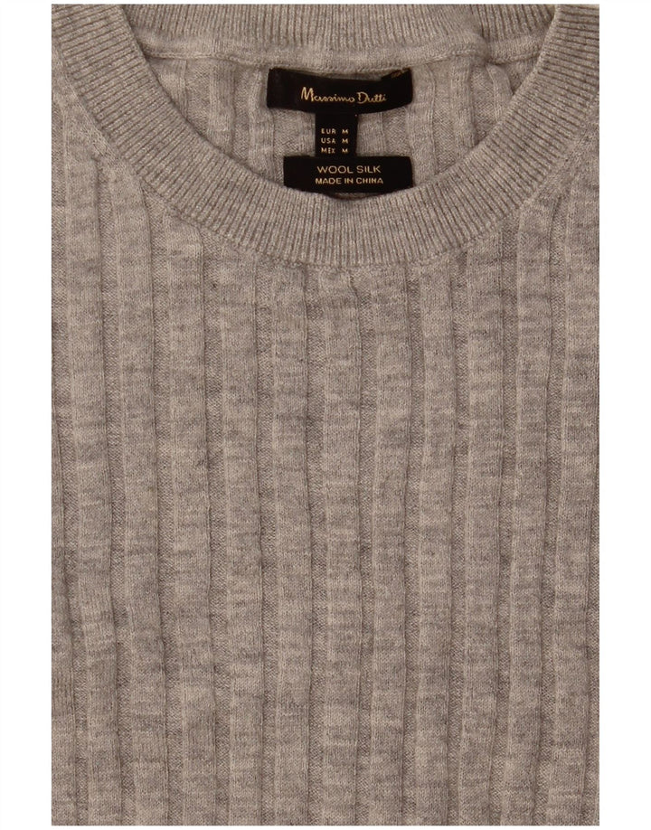 Maglione maglione girocollo da donna Massimo Dutti UK 12 Lana grigio medio