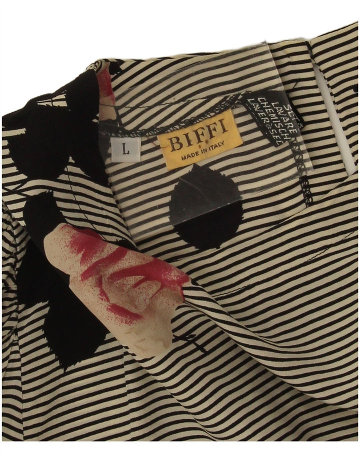 Camicetta a maniche lunghe da donna Biffi UK 16 Grande seta floreale grigia