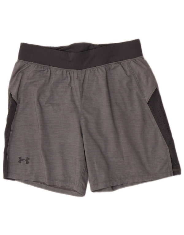 Pantaloncini sportivi da uomo Under Armour Large in poliestere color block grigio