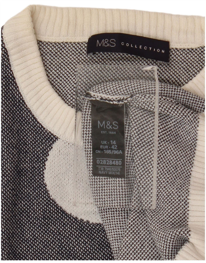 Maglione maglione girocollo da donna Marks & Spencer UK 14 blu navy medio
