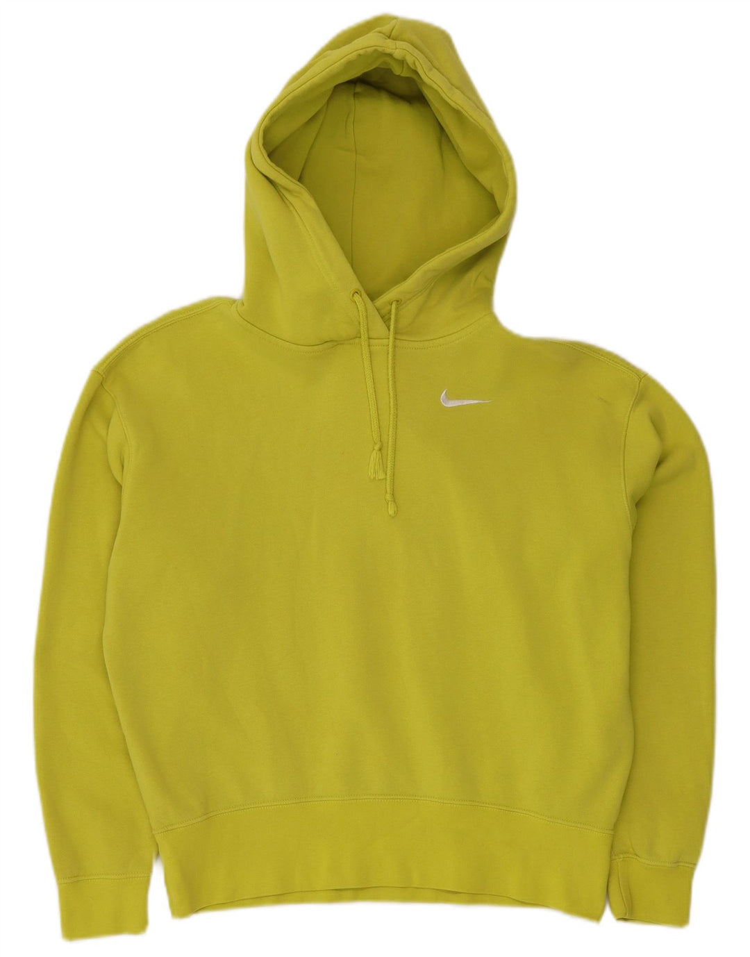 NIKE Felpa con cappuccio oversize da donna UK 6 XS Cotone giallo