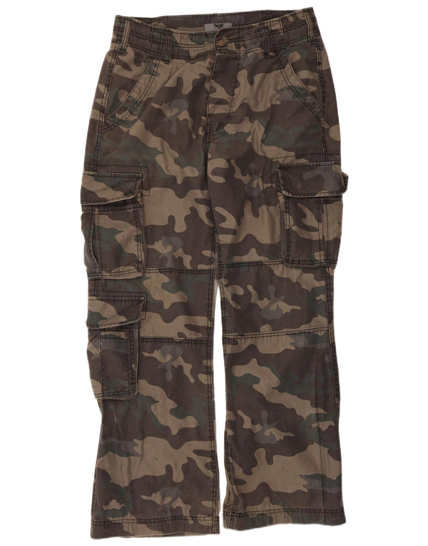 Pantaloni cargo dritti da uomo vintage grandi W34 L31 mimetici kaki