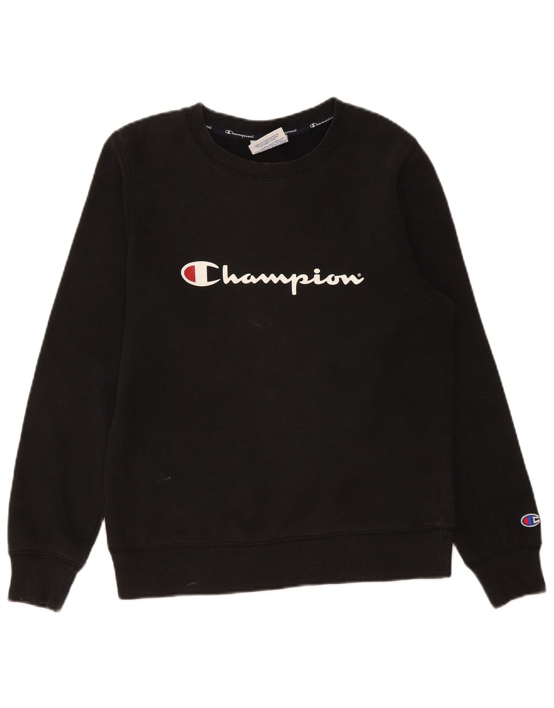 Felpa grafica da uomo Champion Felpa piccola in cotone nero