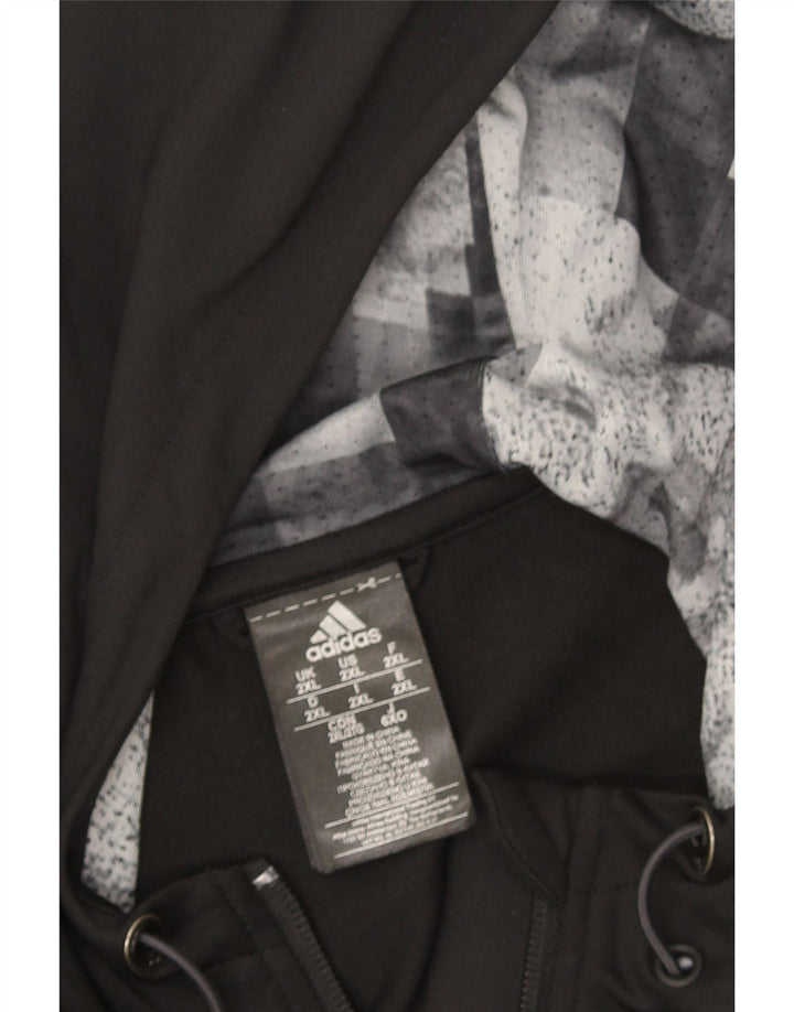 Giacca da ginnastica da uomo Adidas Climacool con cappuccio, grande, in poliestere nero