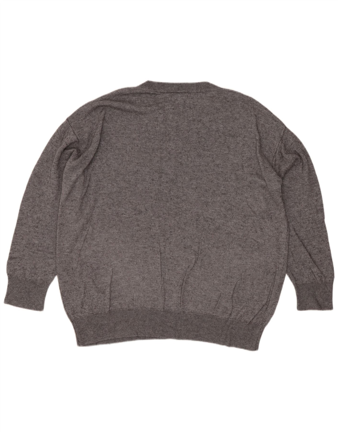 Massimo Dutti Maglione da uomo girocollo vestibilità ampia in viscosa grigia piccola