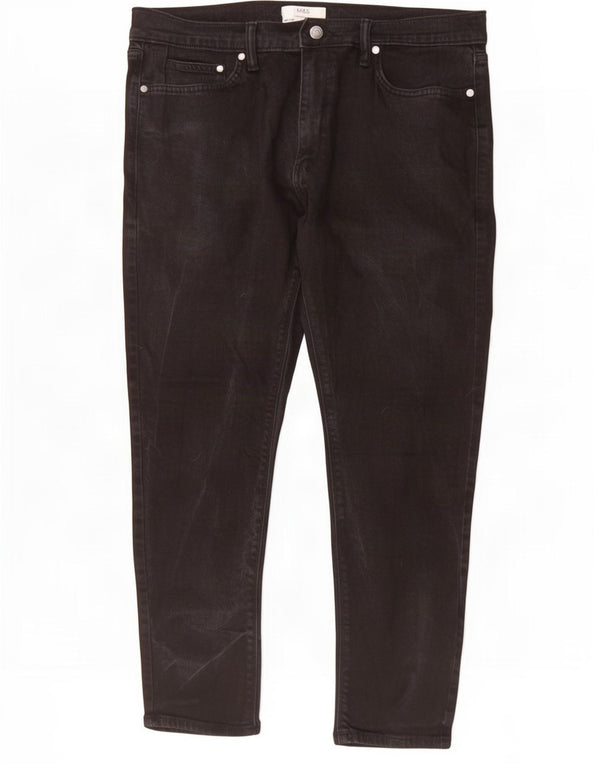 Jeans skinny da uomo Marks & Spencer W36 L29 cotone nero