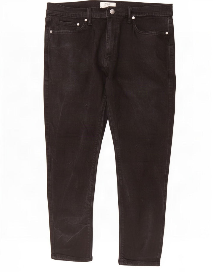 Jeans skinny da uomo Marks & Spencer W36 L29 cotone nero