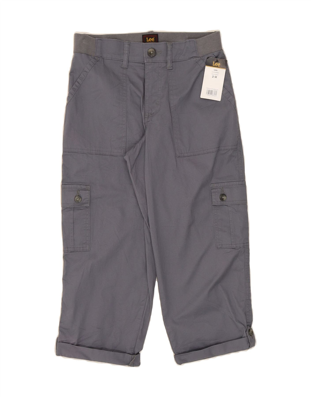 LEE Womens Cargo Capri Trousers US 2 XS W26  Grey Cotton Vintage Lee and Second-Hand Lee from Messina Hembry 