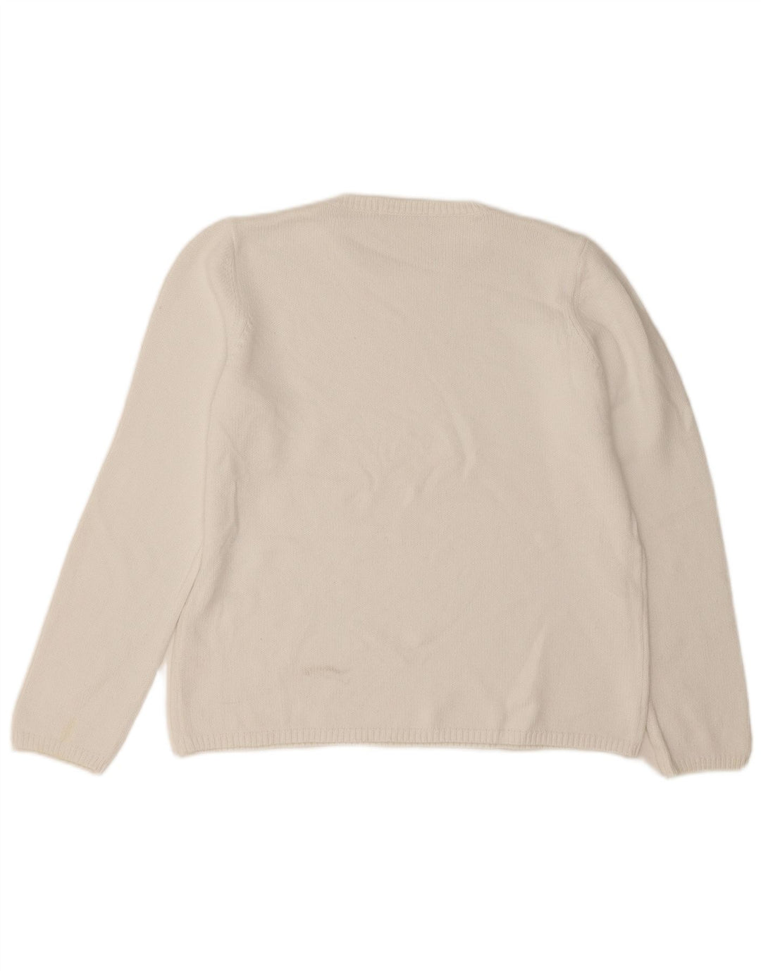 Maglione maglione girocollo da donna Marks & Spencer UK 16 grande cotone bianco