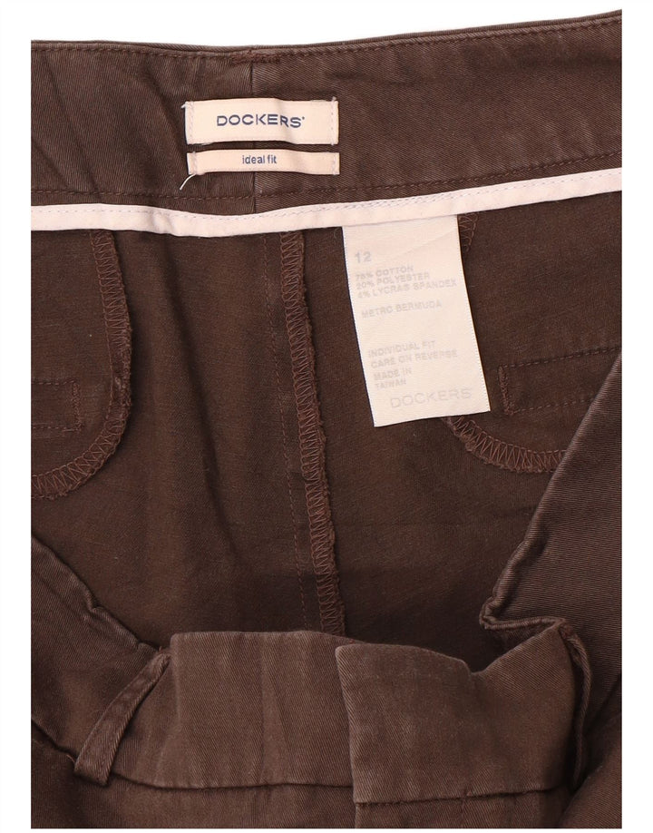 DOCKERS Pantaloncini casual da donna US 12 Large W34 Cotone marrone