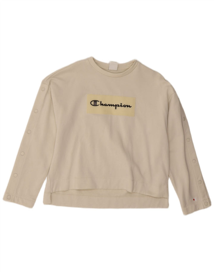 Felpa oversize con grafica da donna Champion UK 10 Small White