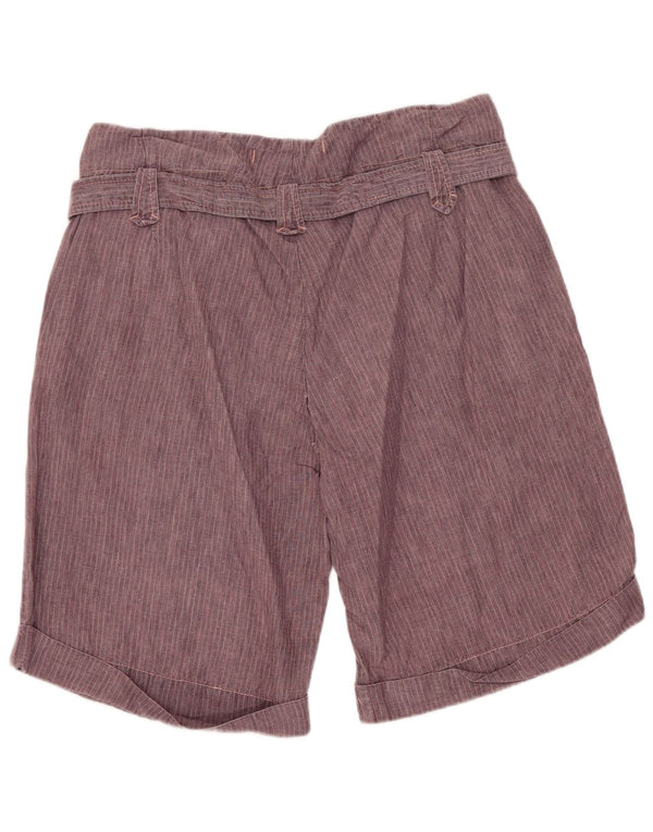 WOOLRICH Womens Chino Shorts W31 Medium  Purple Pinstripe Linen