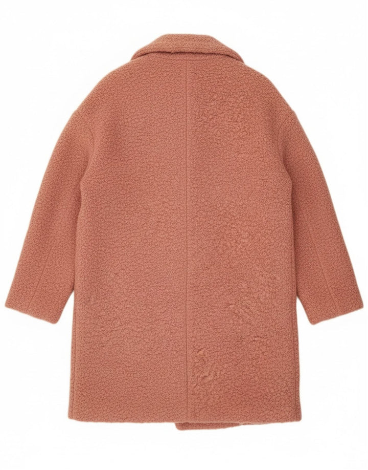Cappotto doppiopetto oversize da donna Topshop UK 10 piccolo lana rosa
