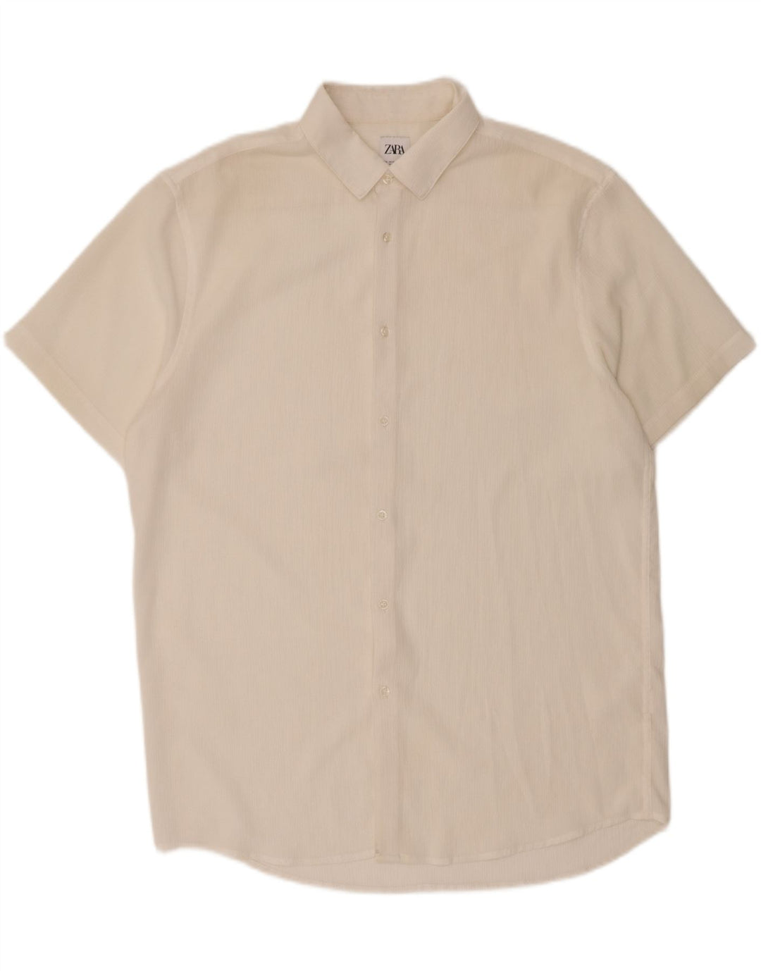 ZARA Mens Regular Fit Short Sleeve Shirt XL Off White Vintage Zara and Second-Hand Zara from Messina Hembry 