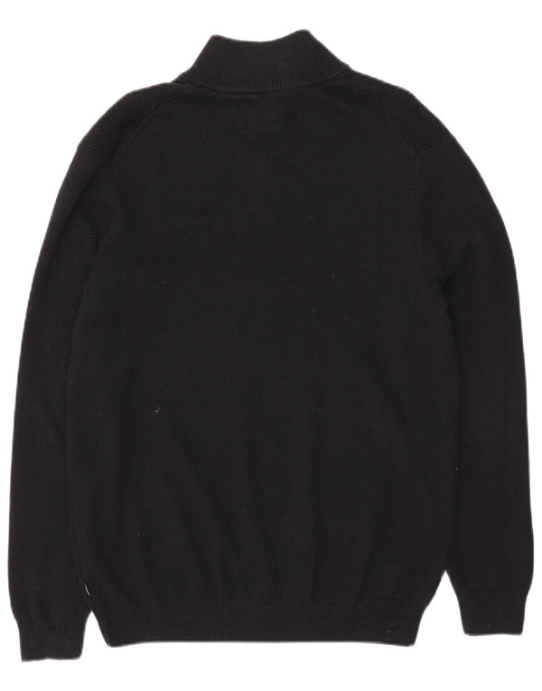 Maglione da uomo con collo con zip Superdry, grande cotone nero