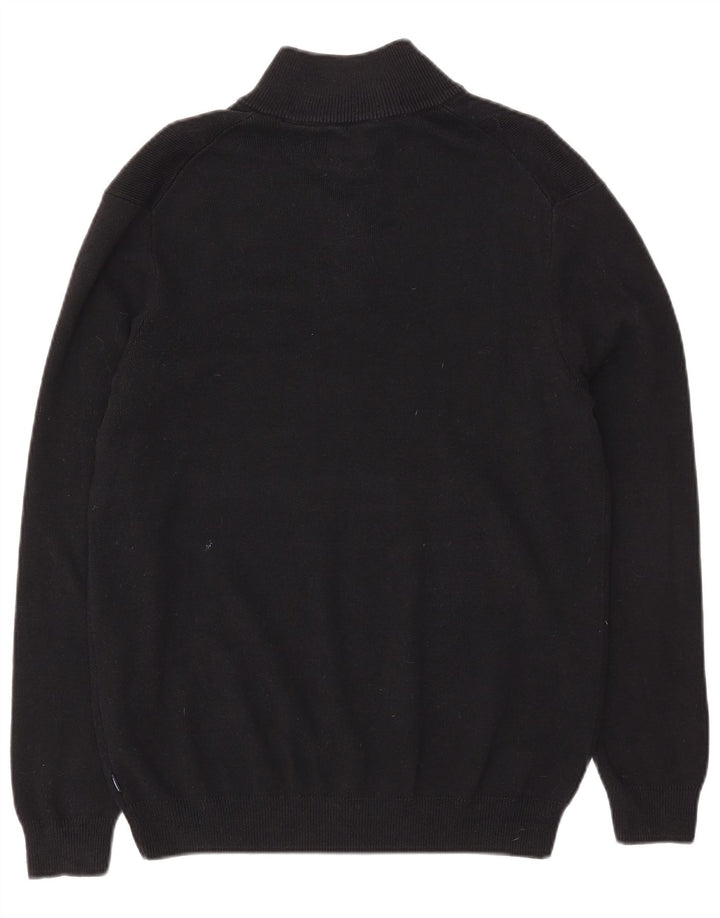 Maglione da uomo con collo con zip Superdry, grande cotone nero