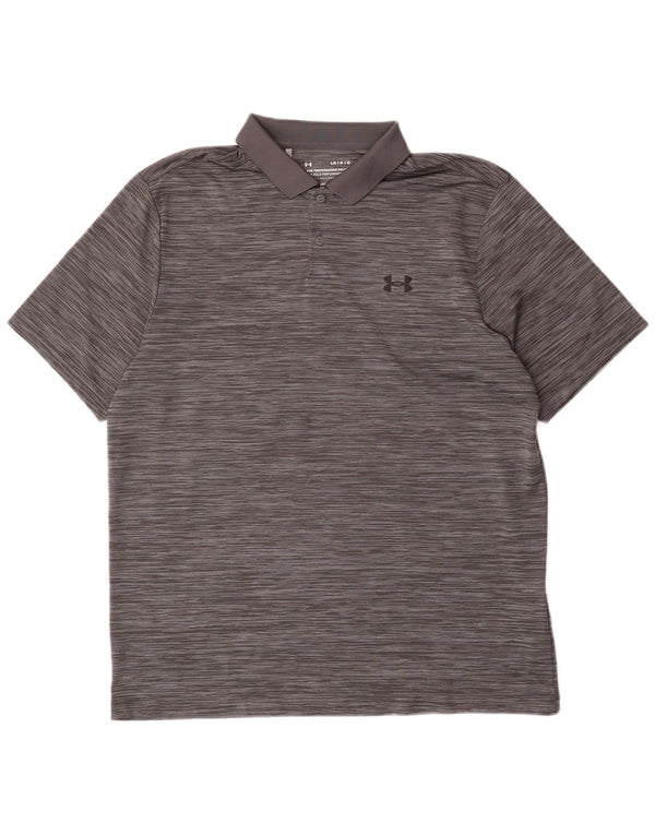 Polo da uomo Under Armour grande poliestere gessato grigio