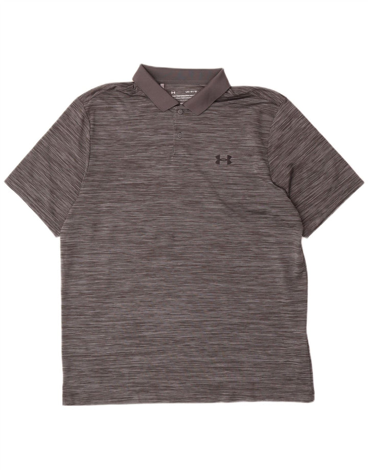 Polo da uomo Under Armour grande poliestere gessato grigio