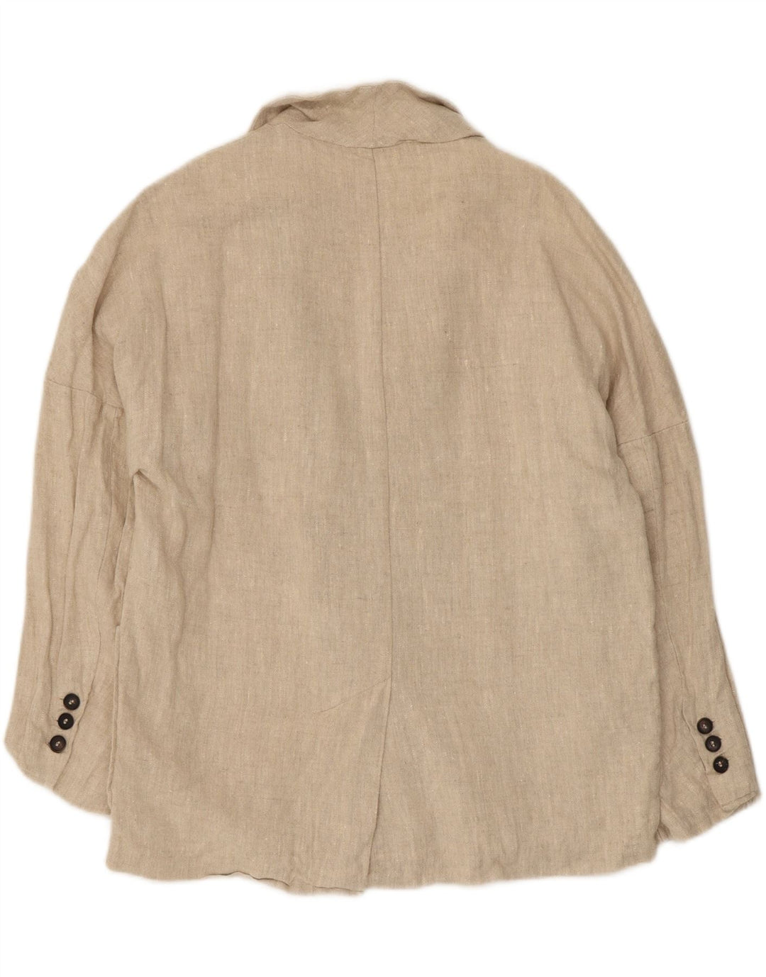 Giacca blazer doppiopetto oversize da donna Zara UK 10 piccola in lino beige