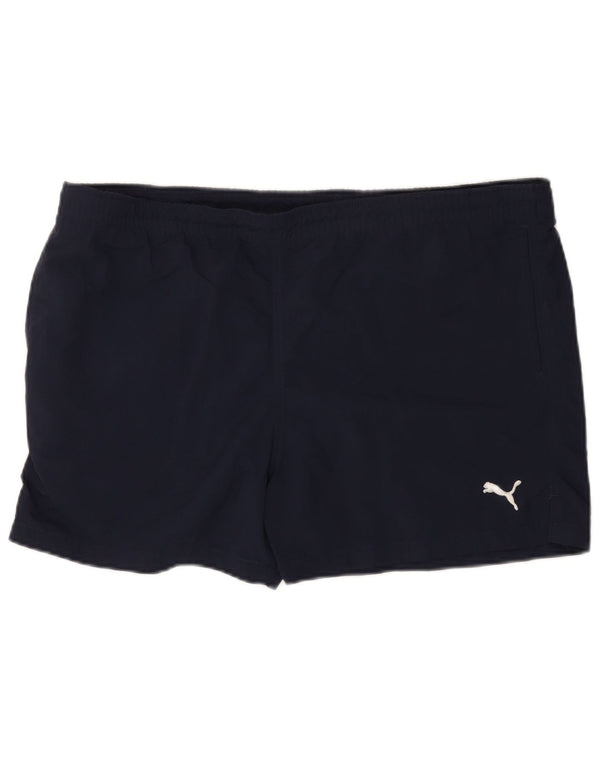 Pantaloncini sportivi da uomo Puma XL blu navy in poliammide