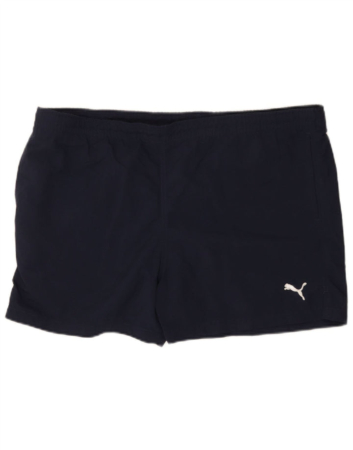 Pantaloncini sportivi da uomo Puma XL blu navy in poliammide