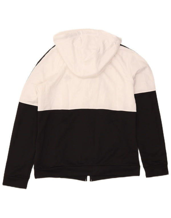 Felpa con cappuccio e zip da donna ADIDAS UK 12/14 Colorblock bianco medio