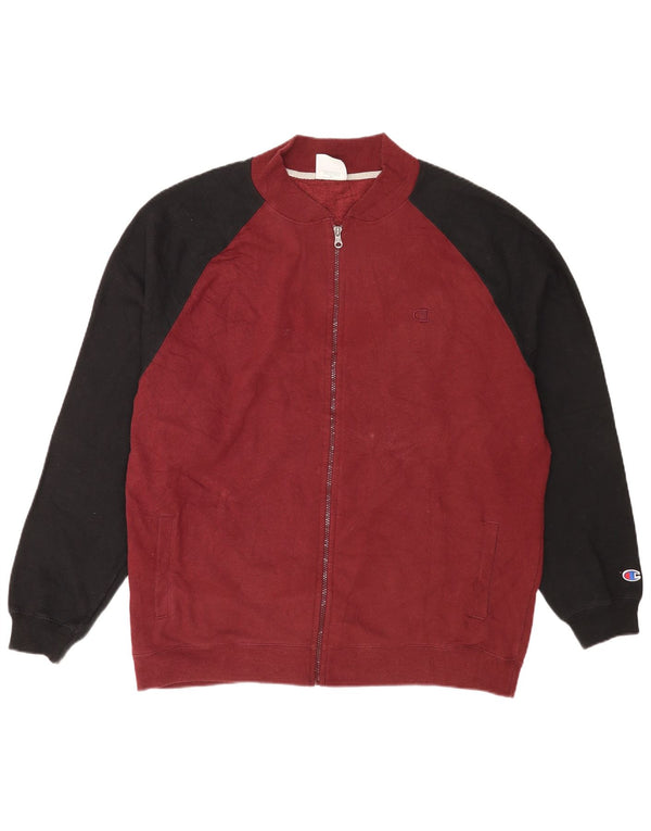 Giacca da tuta da uomo Champion XL in cotone color block bordeaux