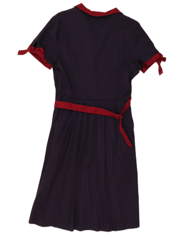 Abito a trapezio da donna Lindy Bop UK 14 grande cotone blu navy