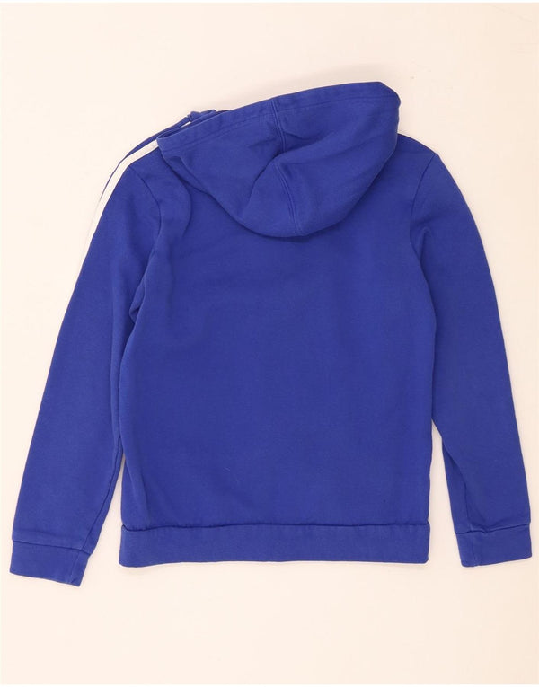 Maglione con cappuccio e zip Adidas per ragazzi 11-12 anni in cotone color block blu