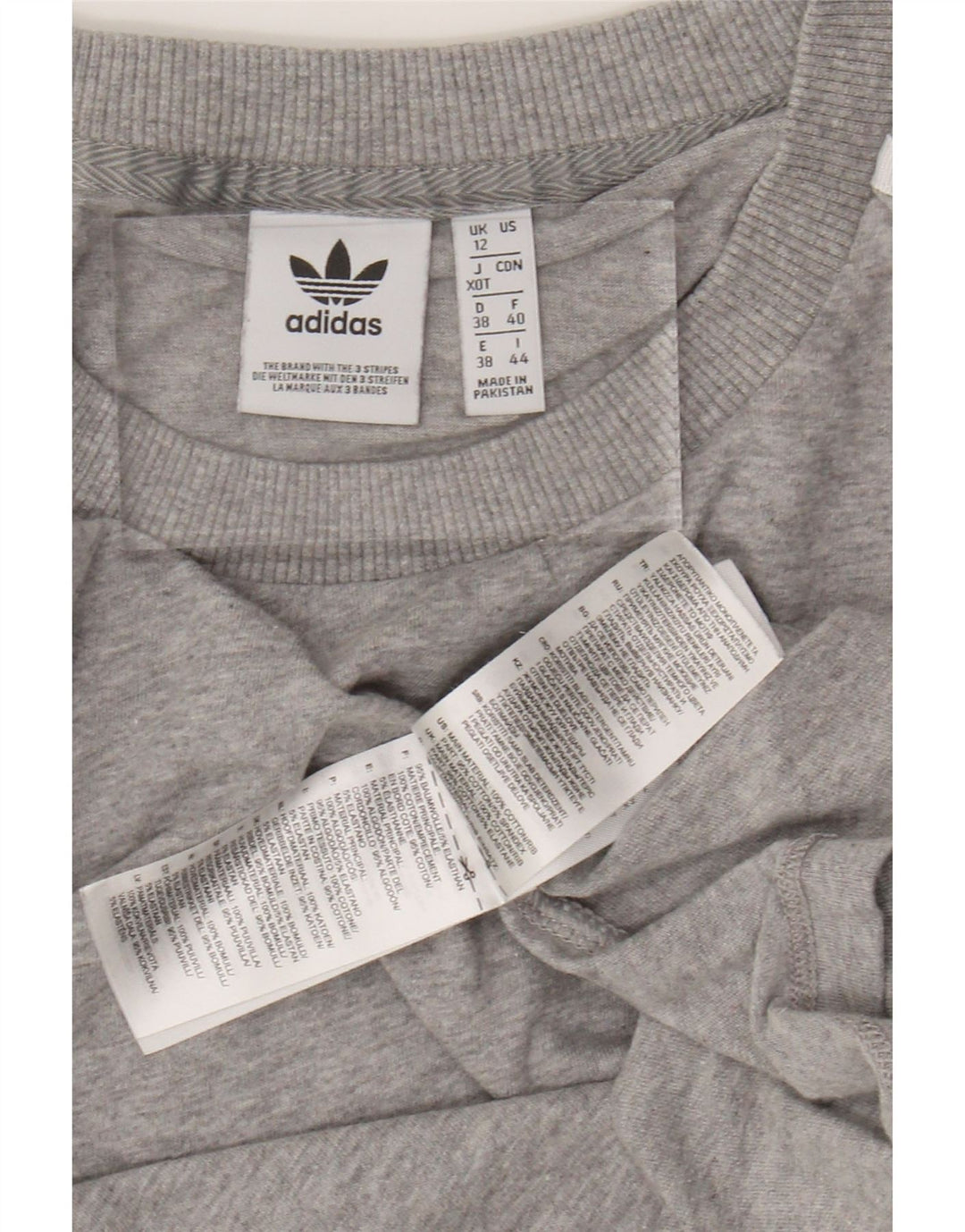 T-shirt da donna ADIDAS Top UK 12 cotone screziato grigio medio