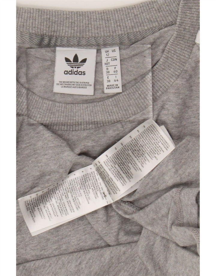 T-shirt da donna ADIDAS Top UK 12 cotone screziato grigio medio