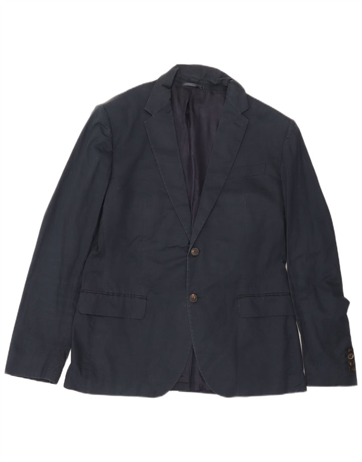 Giacca blazer da uomo a 2 bottoni Reiss UK 42 XL cotone blu navy